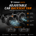 TorqueVanta Dual-Head 360° Car Seat Fan – 3-Speed Rear Passenger Cooling