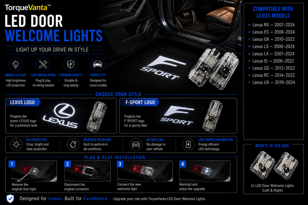 TorqueVanta LED Door Welcome Lights for Lexus – Ghost Shadow Projector