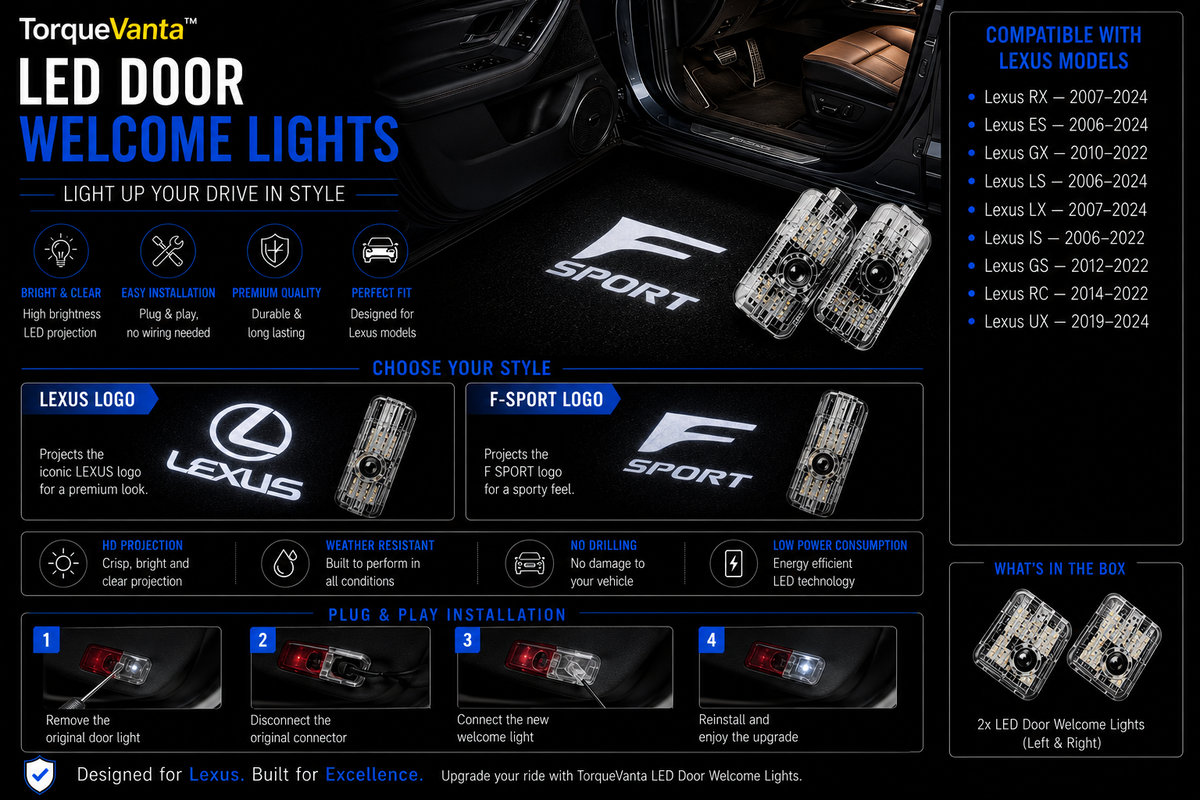 TorqueVanta LED Door Welcome Lights for Lexus – Ghost Shadow Projector