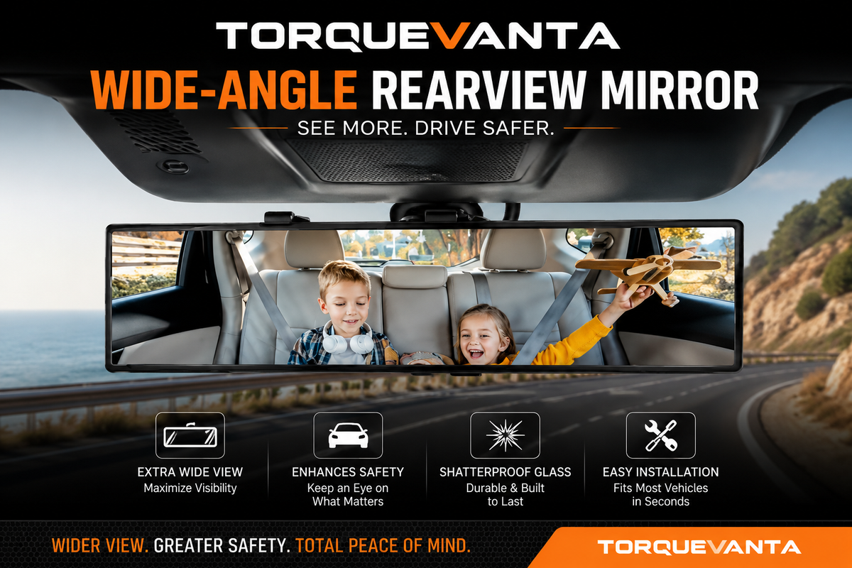 TorqueVanta Wide-Angle Clip-On Rear View Mirror