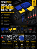 TorqueVanta 15-Piece Car Detailing Brush Set – Deep Clean Every Hard-to-Reach Area