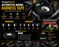 TorqueVanta Automotive Wire Harness Cloth Tape – Heat-Resistant Cable Wrap & Wiring Protection