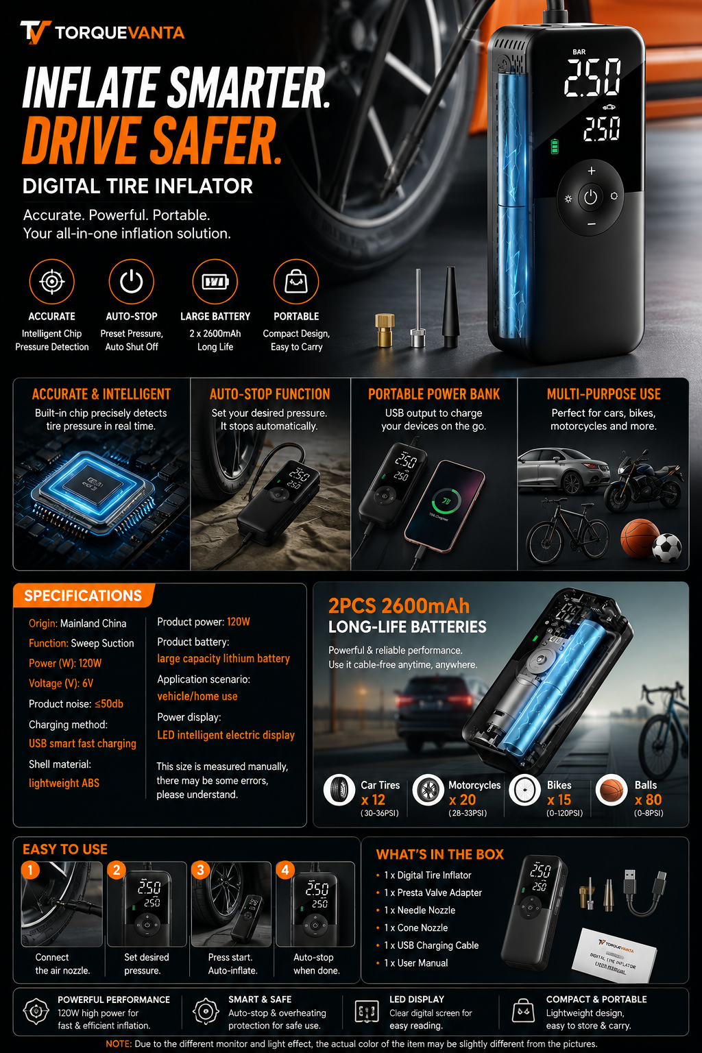 TorqueVanta Digital Tire Inflator