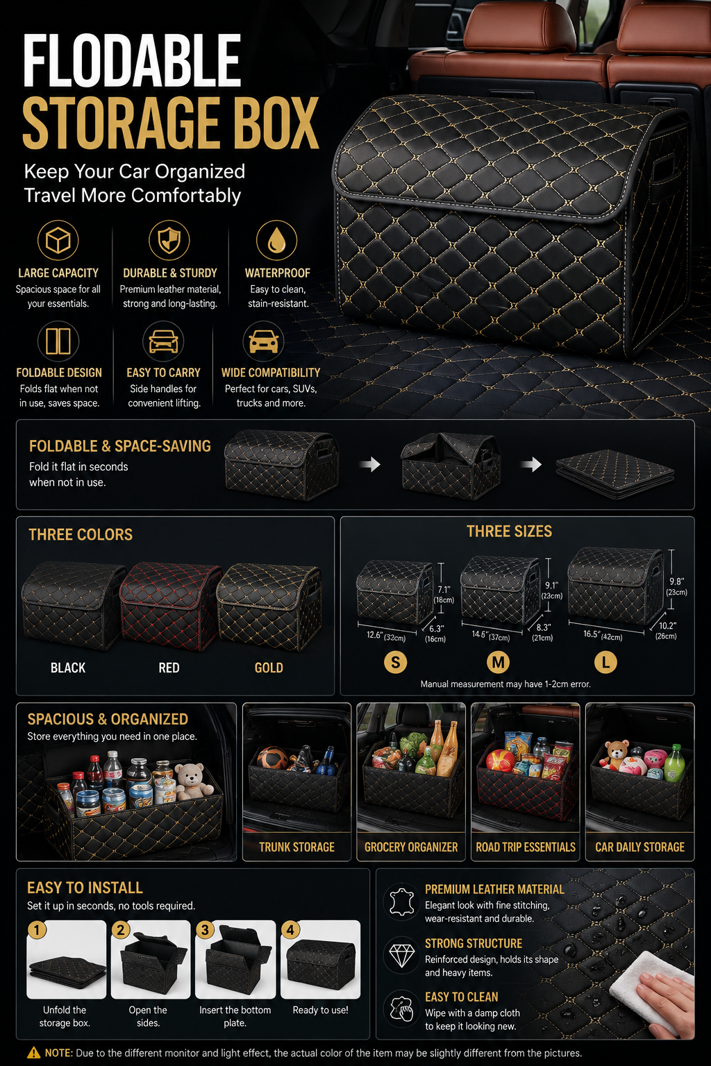 TorqueVanta Premium Foldable Trunk Organizer