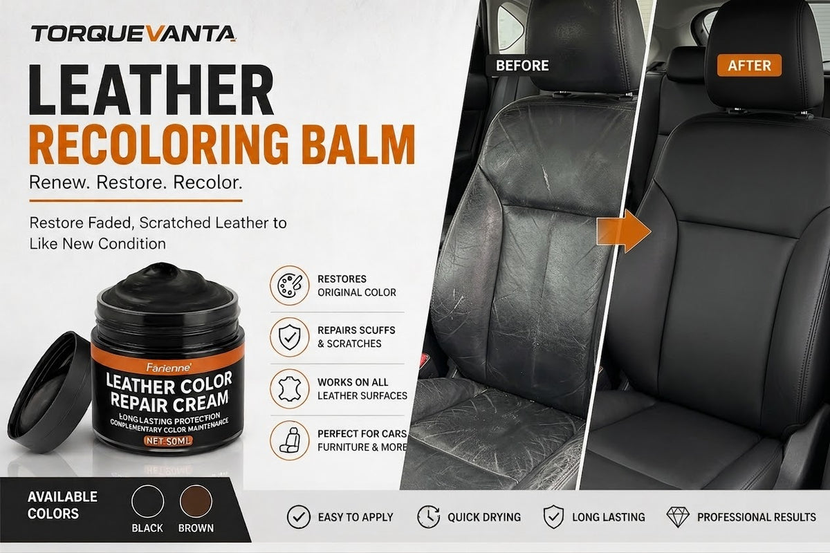 TorqueVanta Leather Color Repair Cream – 50ML Leather Recoloring Balm for Car Seats, Furniture & Shoes