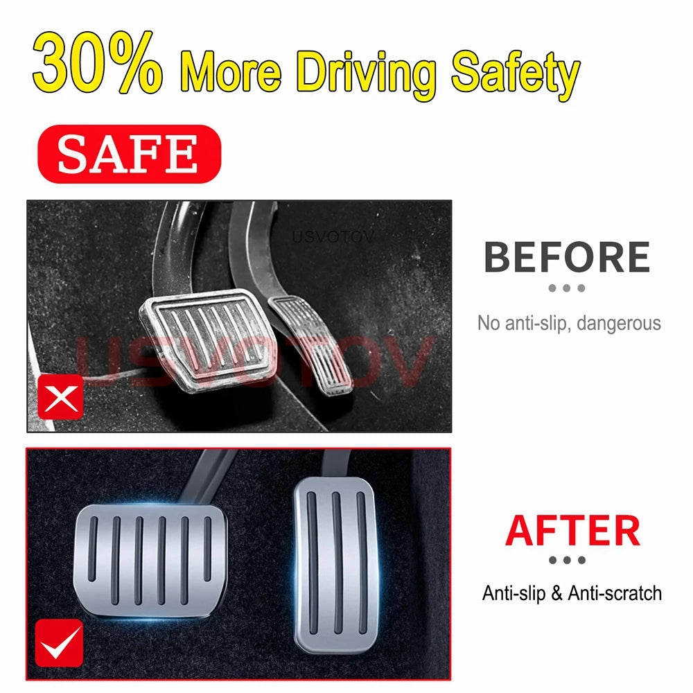 Tesla Model 3 & Model Y Performance Pedal Covers – Anti-Slip Aluminum