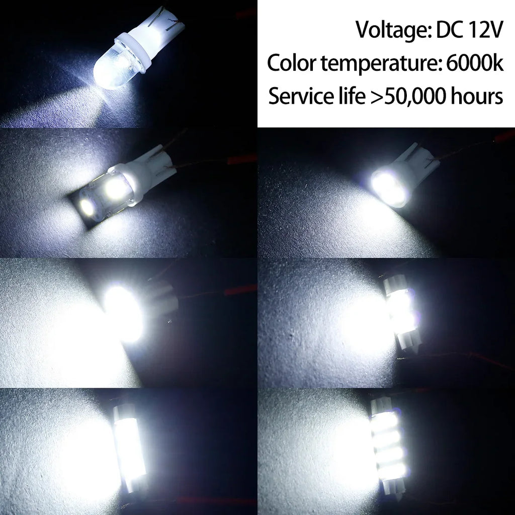 TorqueVanta 42-Piece LED Car Interior Light Bulb Kit – Bright White T10, Dome, Map & Trunk Lights