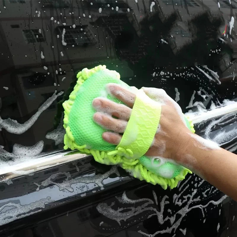 TorqueVanta Microfiber Car Wash Sponge – Scratch-Free Chenille Wash Pad with Hand Strap