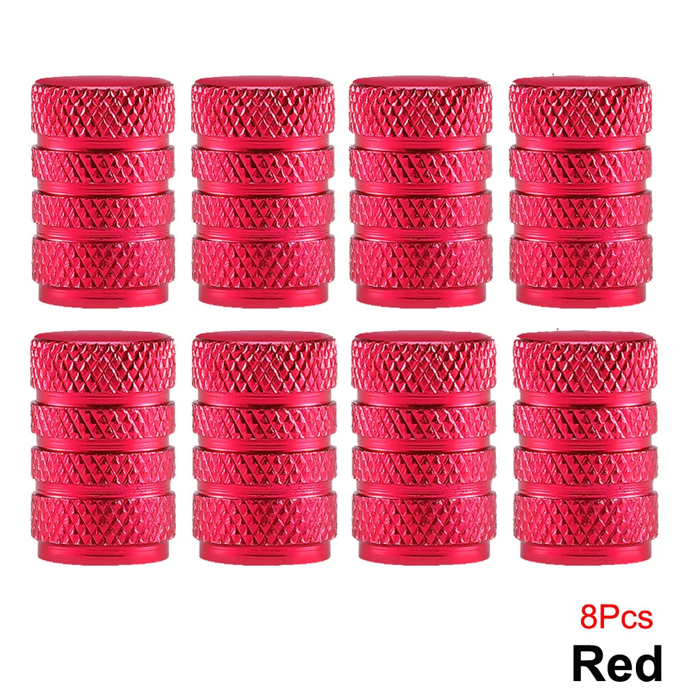 TorqueVanta Aluminum Tire Valve Stem Caps – Universal Car Wheel Valve Covers with Rubber Seals