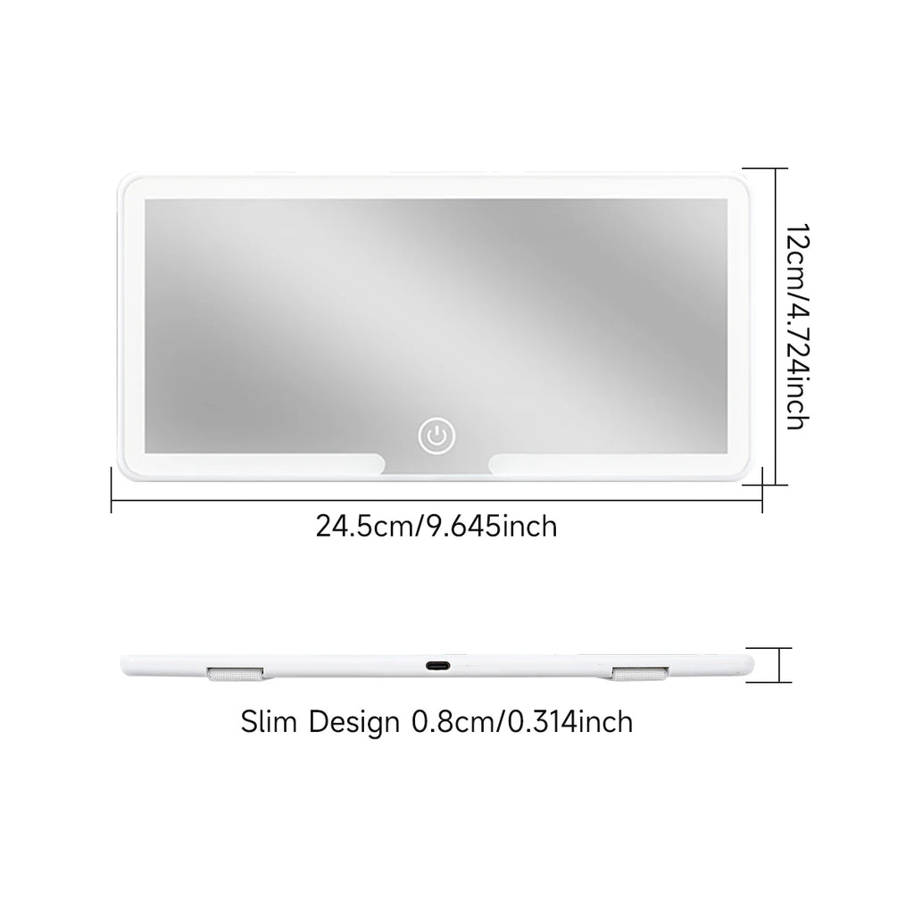 TorqueVanta LED Car Sun Visor Vanity Mirror – Touch-Control Dimmable Makeup Mirror