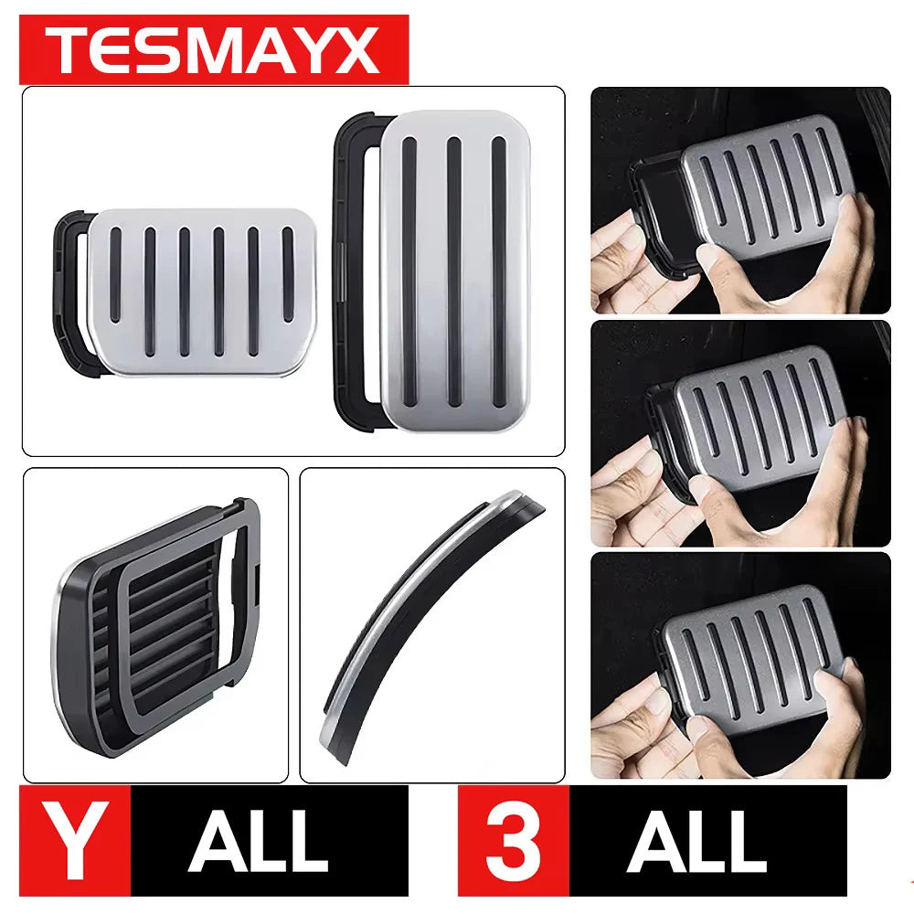 Tesla Model 3 & Model Y Performance Pedal Covers – Anti-Slip Aluminum
