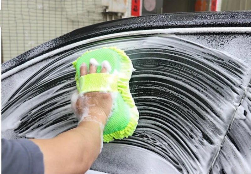 TorqueVanta Microfiber Car Wash Sponge – Scratch-Free Chenille Wash Pad with Hand Strap