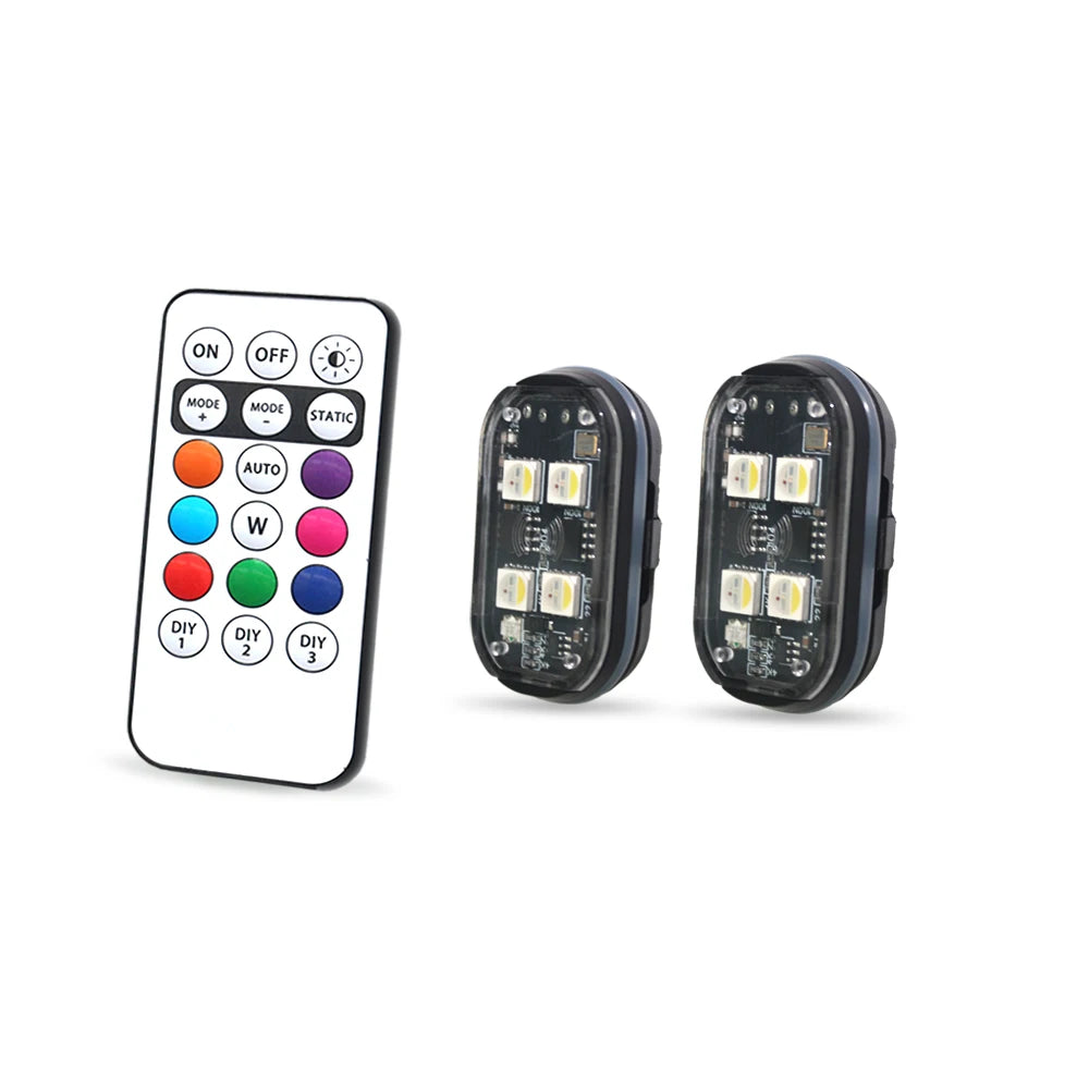 TorqueVanta 8-Color Car Interior Ambient LED Lights – Wireless Remote Control