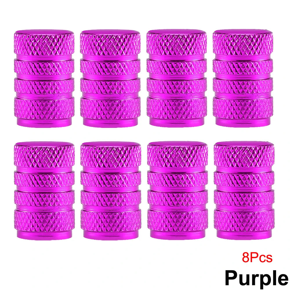 TorqueVanta Aluminum Tire Valve Stem Caps – Universal Car Wheel Valve Covers with Rubber Seals