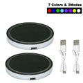 TorqueVanta 7-Color LED Car Cup Holder Coasters – USB Rechargeable Ambient Lights