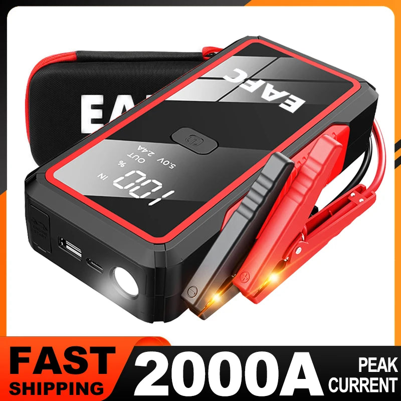 TorqueVanta 2000A Portable Car Jump Starter – 12V Emergency Battery Booster
