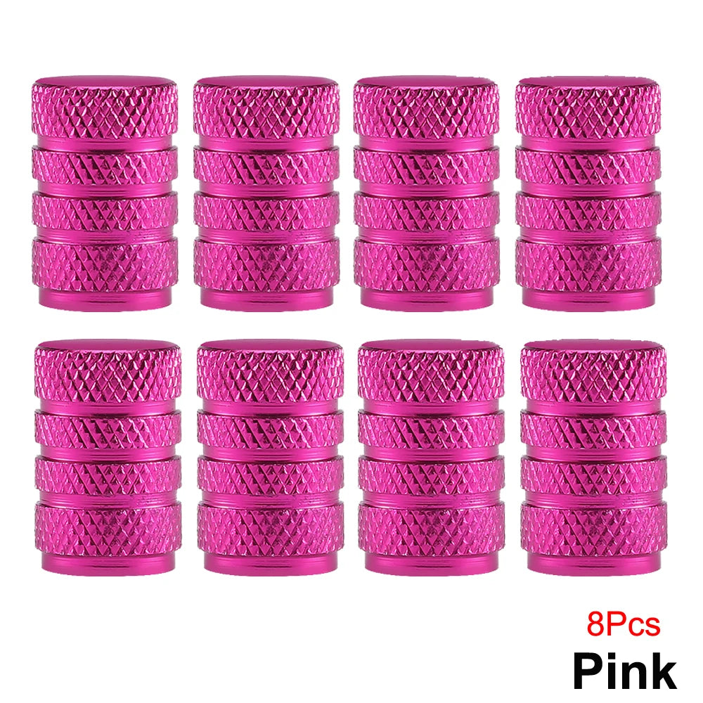 TorqueVanta Aluminum Tire Valve Stem Caps – Universal Car Wheel Valve Covers with Rubber Seals