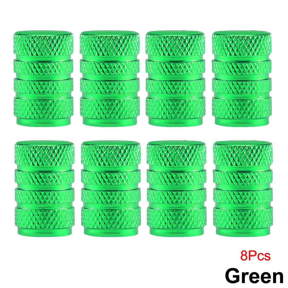TorqueVanta Aluminum Tire Valve Stem Caps – Universal Car Wheel Valve Covers with Rubber Seals