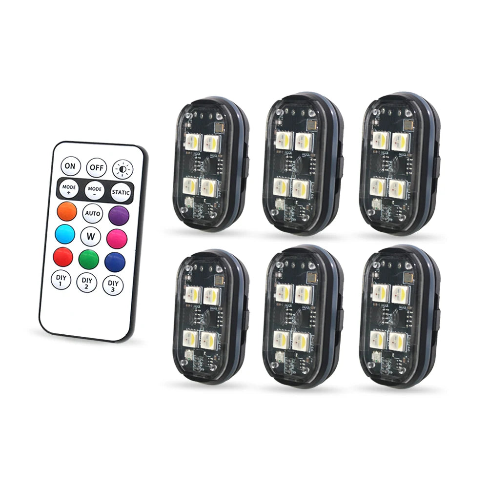 TorqueVanta 8-Color Car Interior Ambient LED Lights – Wireless Remote Control