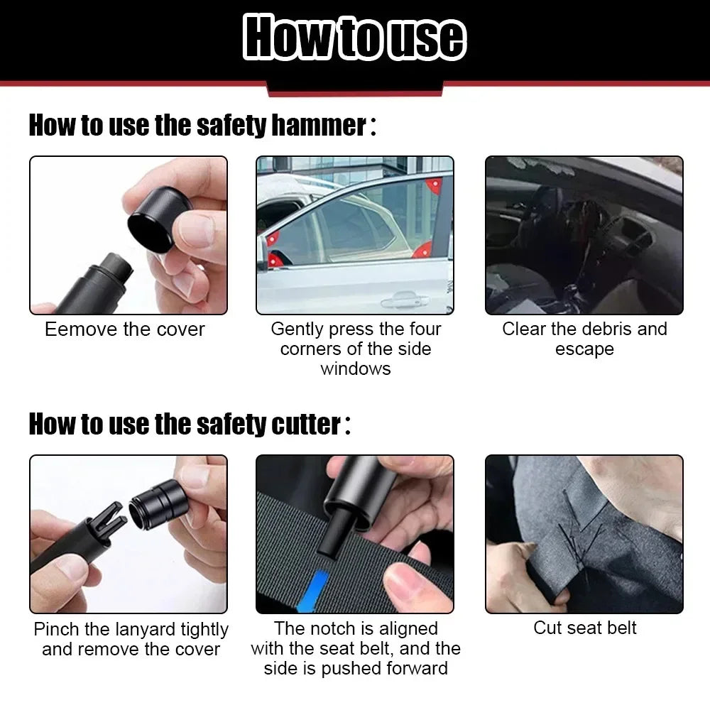 TorqueVanta 2-in-1 Car Emergency Escape Tool – Window Breaker & Seat Belt Cutter