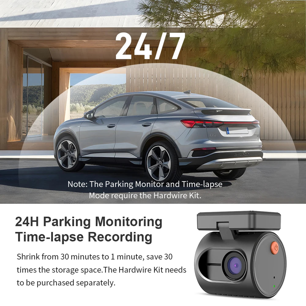 TorqueVanta MINI 3 2K Wi-Fi Dash Camera with Voice Control & Night Vision