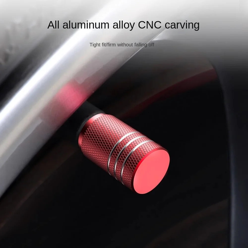 TorqueVanta Aluminum Tire Valve Stem Caps – 4-Piece Set | Universal Car Wheel Valve Covers