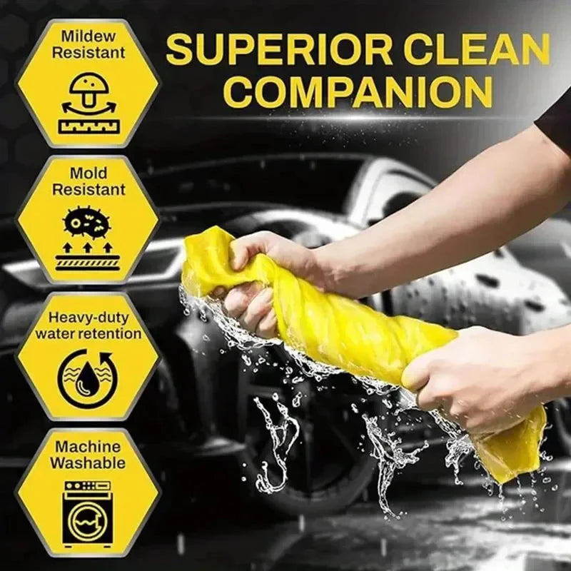TorqueVanta Quick-Dry PVA Chamois Car Towel – Super Absorbent, Reusable & Scratch-Safe