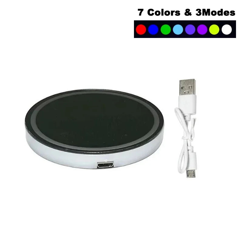 TorqueVanta 7-Color LED Car Cup Holder Coasters – USB Rechargeable Ambient Lights