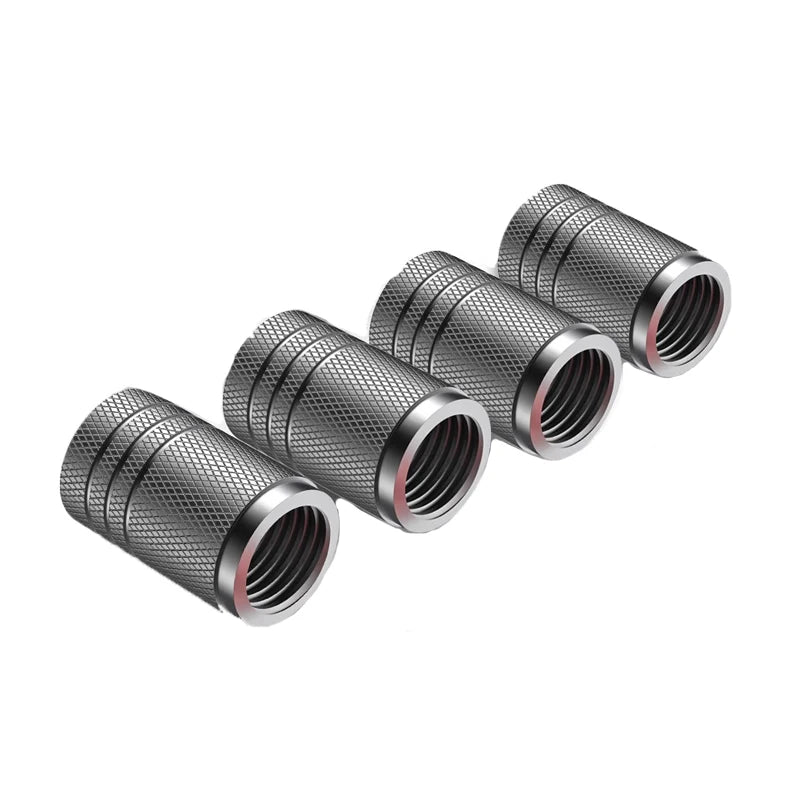TorqueVanta Aluminum Tire Valve Stem Caps – 4-Piece Set | Universal Car Wheel Valve Covers