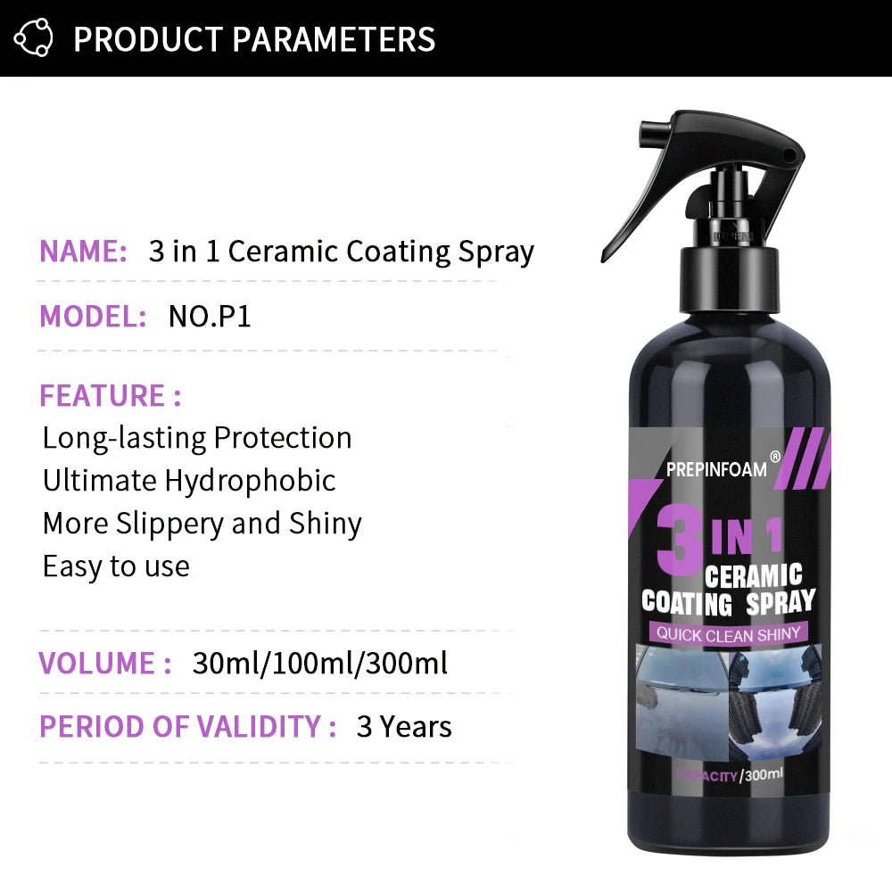 TorqueVanta Ceramic Shield – Nano Ceramic Spray Coating for Cars | Hydrophobic Paint Protection & High-Gloss Finish