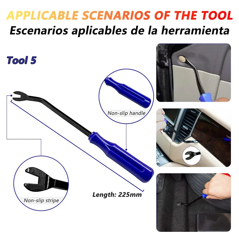 TorqueVanta ProTrim Automotive Trim Removal Tool Kit – Panel, Dash & Fastener Removal Set