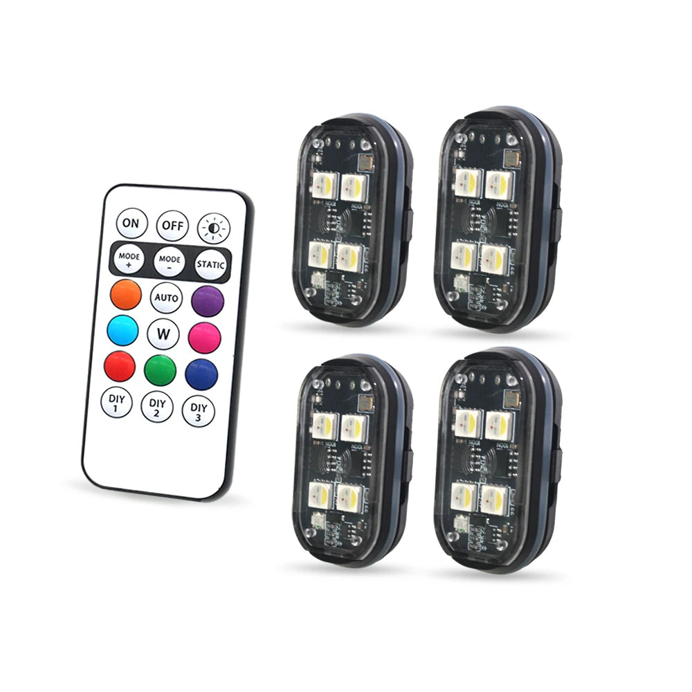TorqueVanta 8-Color Car Interior Ambient LED Lights – Wireless Remote Control