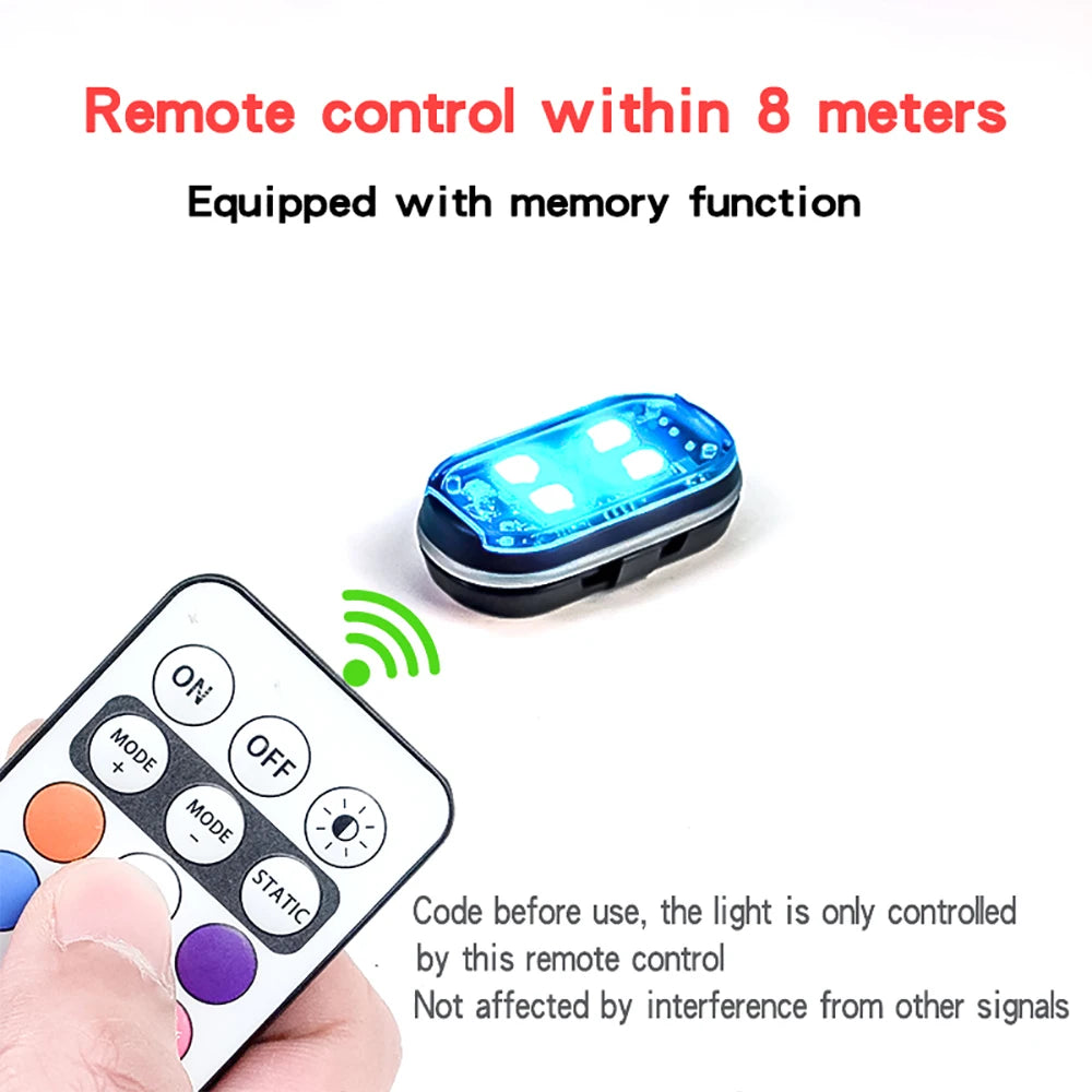 TorqueVanta 8-Color Car Interior Ambient LED Lights – Wireless Remote Control