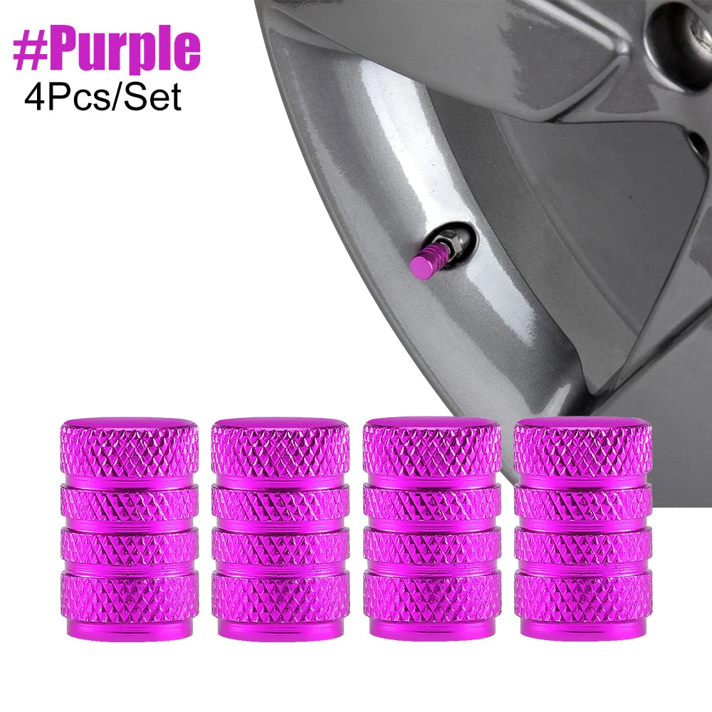 TorqueVanta Aluminum Tire Valve Stem Caps – Universal Car Wheel Valve Covers with Rubber Seals