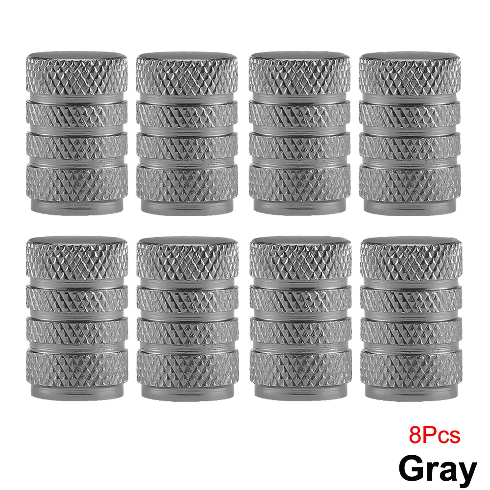 TorqueVanta Aluminum Tire Valve Stem Caps – Universal Car Wheel Valve Covers with Rubber Seals