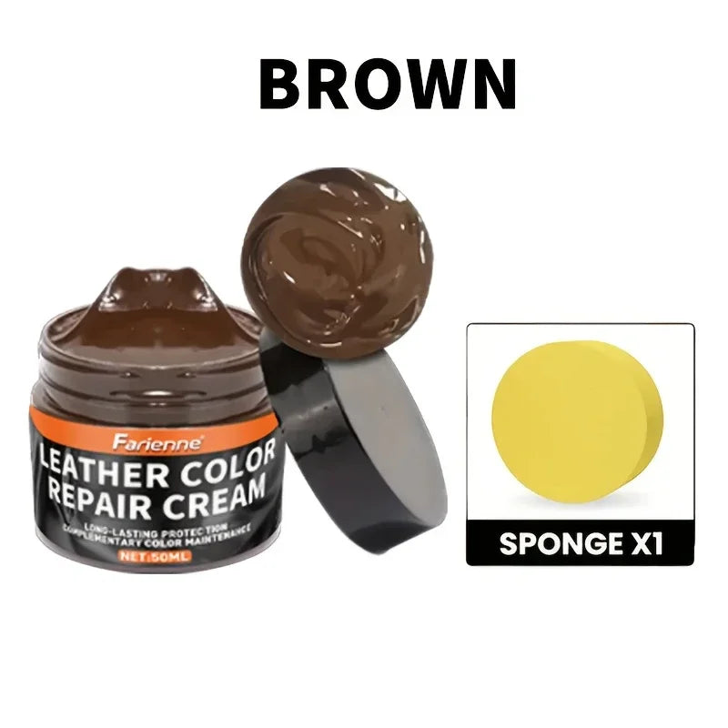 TorqueVanta Leather Color Repair Cream – 50ML Leather Recoloring Balm for Car Seats, Furniture & Shoes