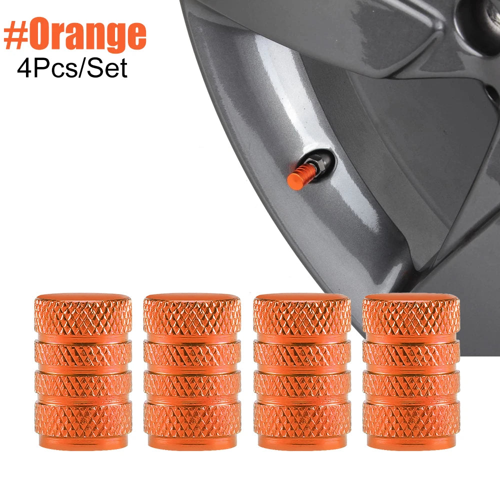 TorqueVanta Aluminum Tire Valve Stem Caps – Universal Car Wheel Valve Covers with Rubber Seals