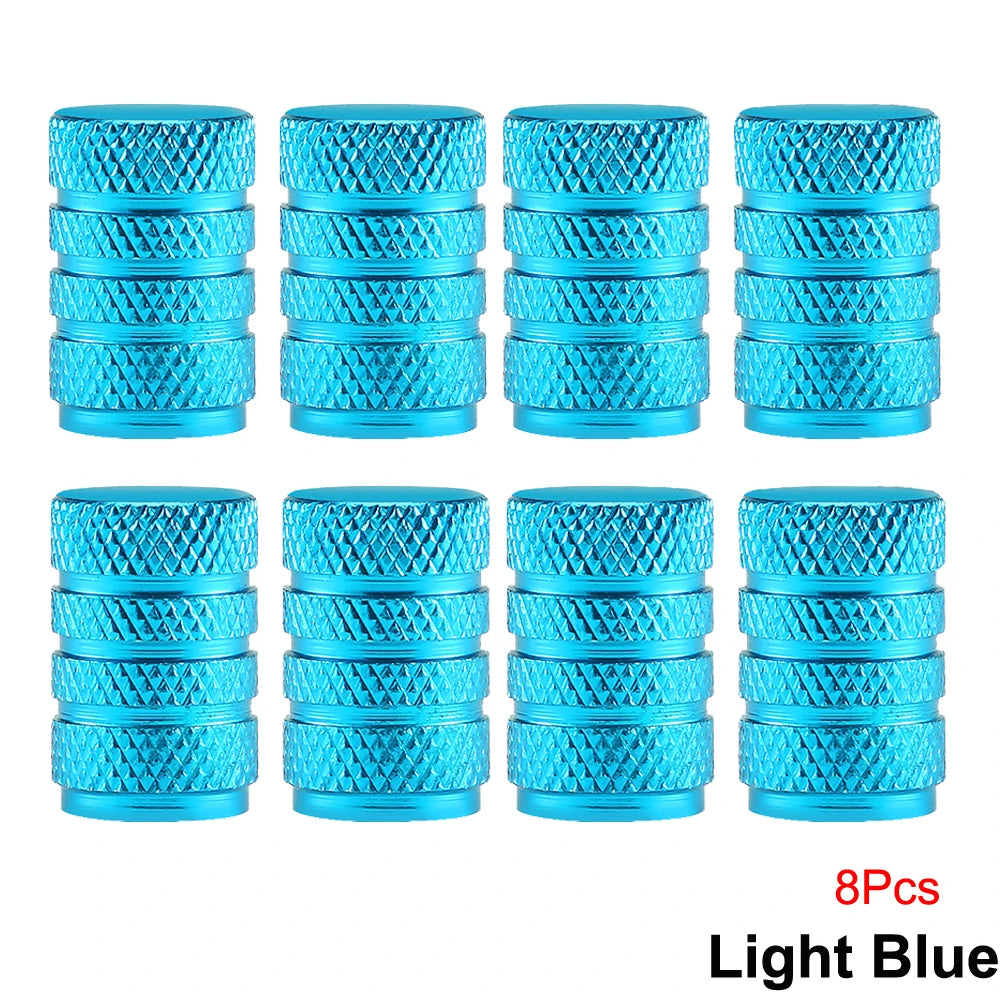 TorqueVanta Aluminum Tire Valve Stem Caps – Universal Car Wheel Valve Covers with Rubber Seals