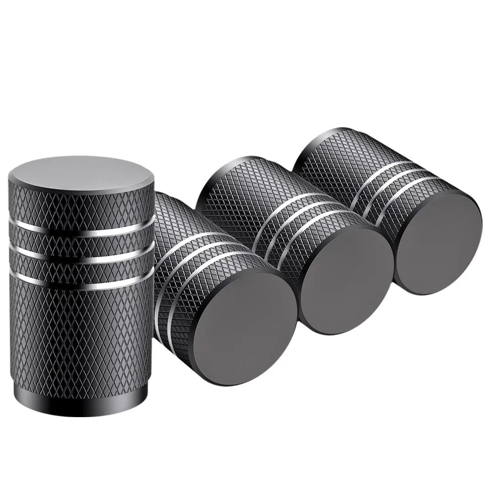 TorqueVanta Aluminum Tire Valve Stem Caps – 4-Piece Set | Universal Car Wheel Valve Covers