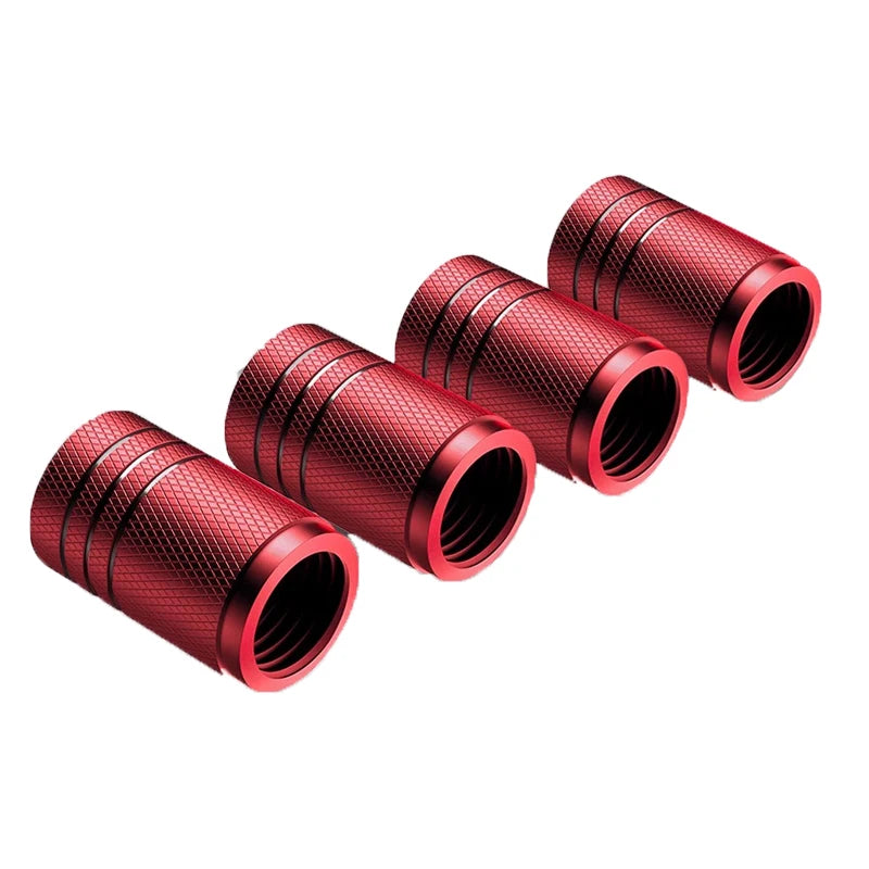 TorqueVanta Aluminum Tire Valve Stem Caps – 4-Piece Set | Universal Car Wheel Valve Covers