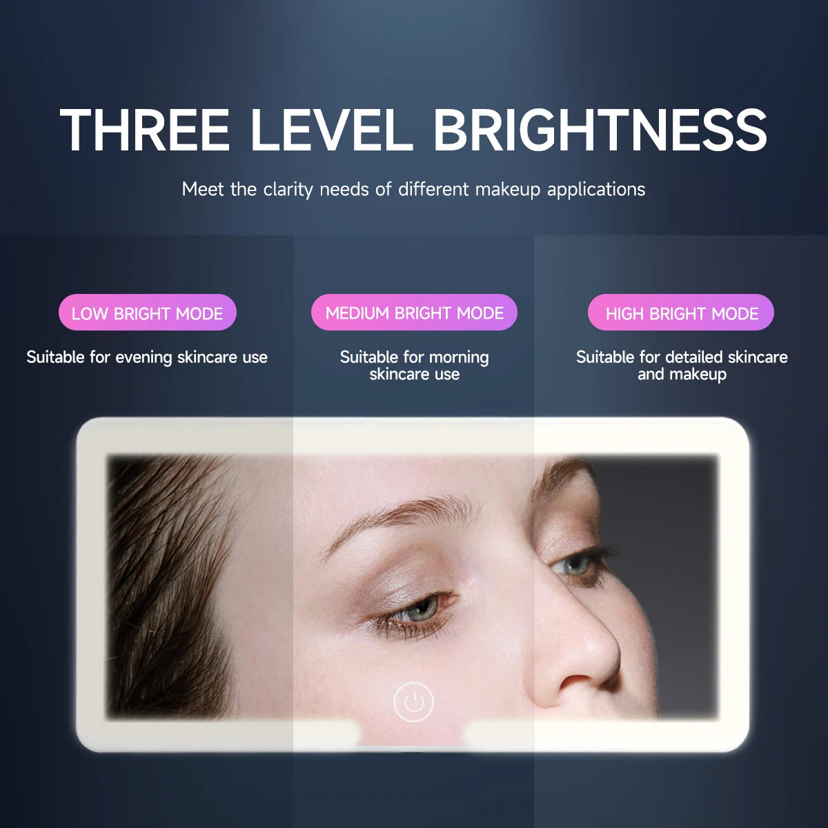 TorqueVanta LED Car Sun Visor Vanity Mirror – Touch-Control Dimmable Makeup Mirror