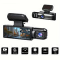 TorqueVanta 3.16” 1080P Dual-Lens Dash Cam – Front & Interior Camera, IPS Display, Night Vision & G-Sensor