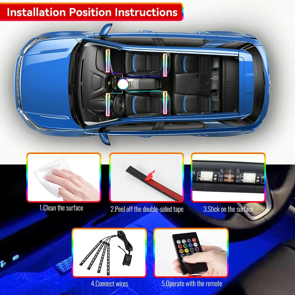 TorqueVanta Smart RGB Interior Lights