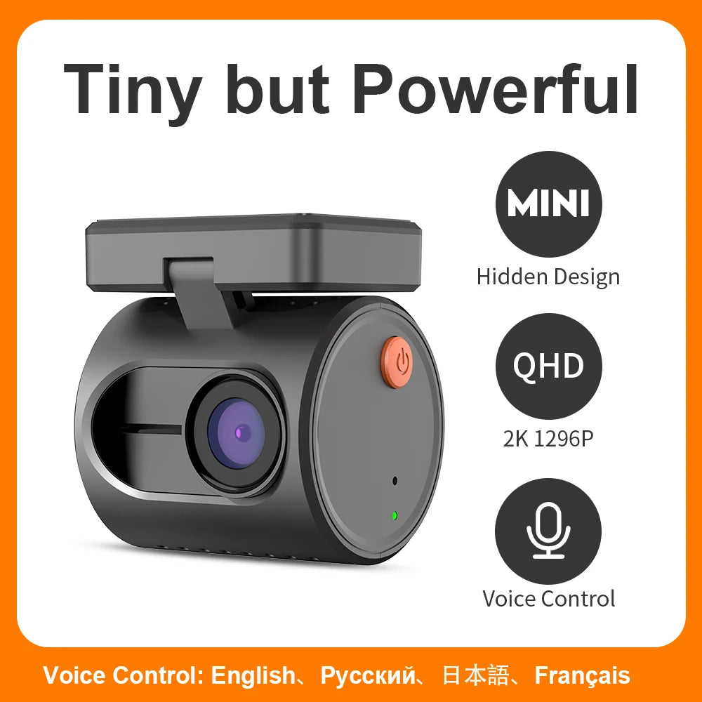 TorqueVanta MINI 3 2K Wi-Fi Dash Camera with Voice Control & Night Vision