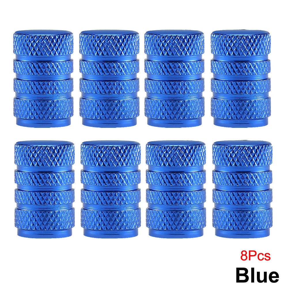TorqueVanta Aluminum Tire Valve Stem Caps – Universal Car Wheel Valve Covers with Rubber Seals