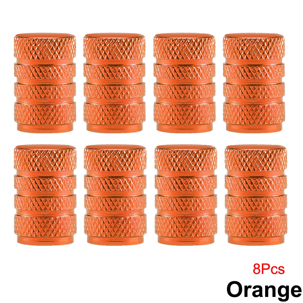 TorqueVanta Aluminum Tire Valve Stem Caps – Universal Car Wheel Valve Covers with Rubber Seals