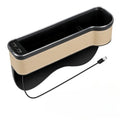 TorqueVanta RGB Car Seat Gap Organizer with Dual USB Charging & 7-Color Ambient LED Light