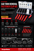 TorqueVanta ProTrim Automotive Trim Removal Tool Kit – Panel, Dash & Fastener Removal Set